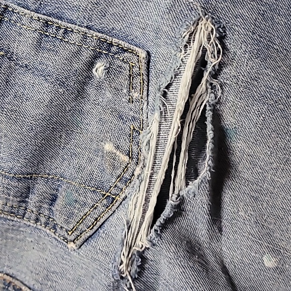 SOLD! Vintage Levi's 504 Slouch Flare Super Distressed/Destroyed Jeans - Picture 8 of 12